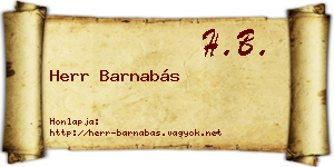 Herr Barnabás névjegykártya
